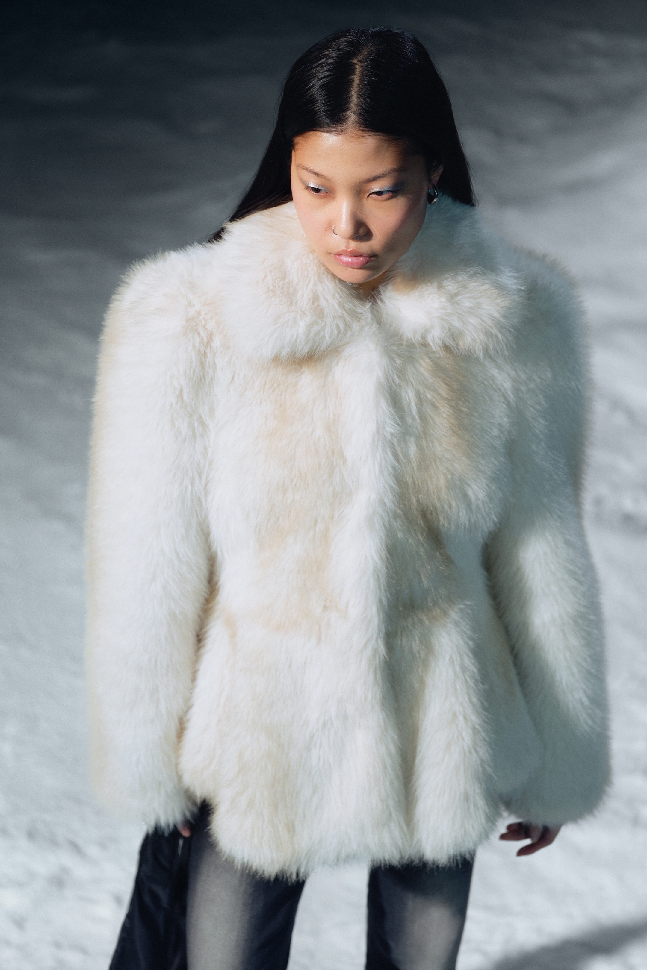 Off-white - Faux Fur Peplum Jacket - 1