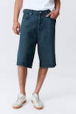Sapphire Blue - Astro Denim Loose Baggy Shorts - 2