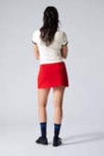 Rot - Minirock mit niedriger Taille - 2