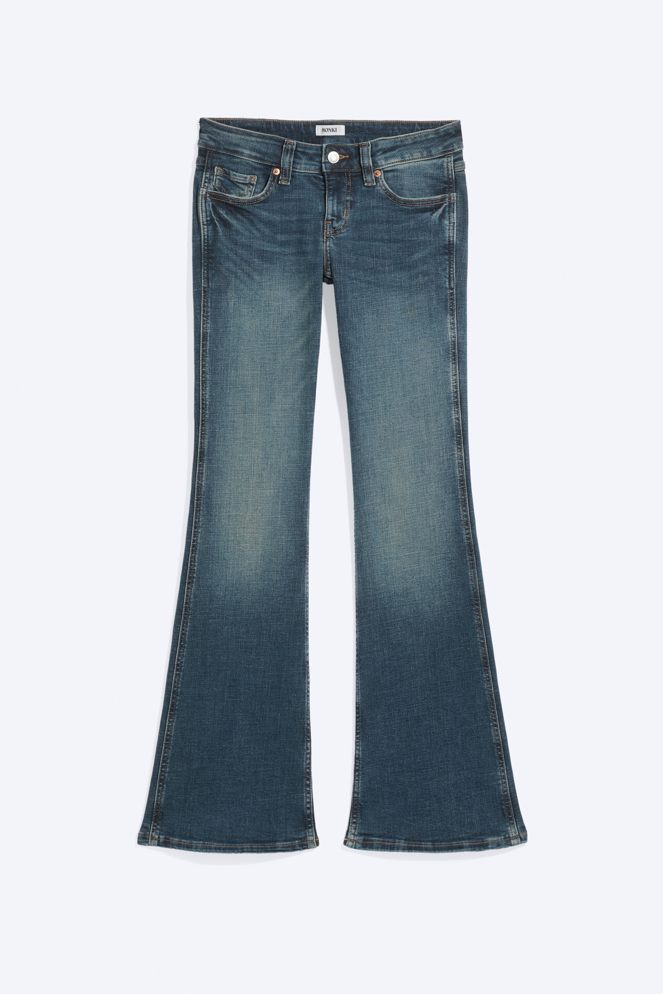 Strobe Blue - Dunkelblau - bambi y2k low waist flared slim zip pocket jeans - 7