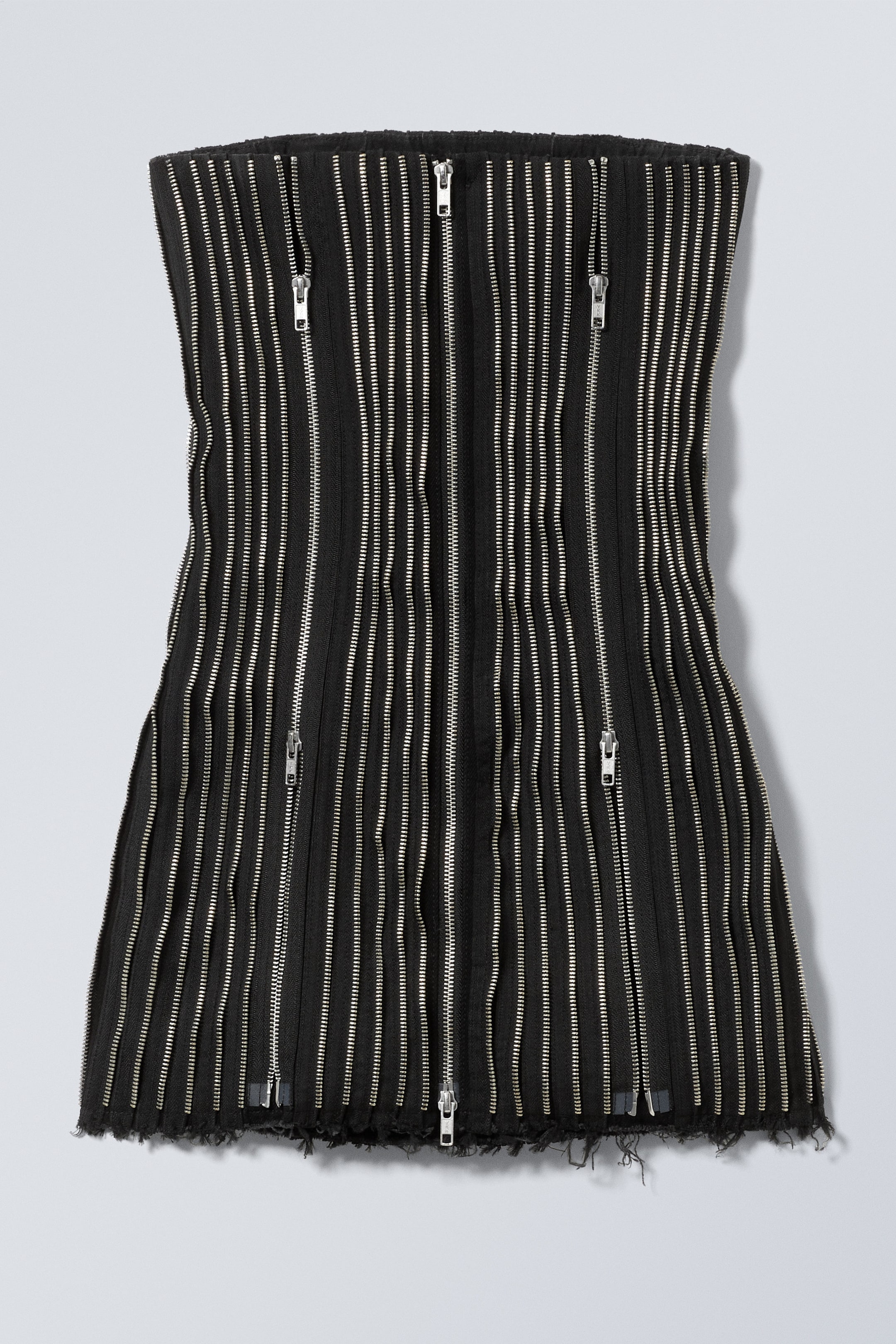 Schwarz - Schlauchkleid mit Reißverschluss-Details - 2