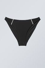 Black - High Cut Bikini Bottoms - 0