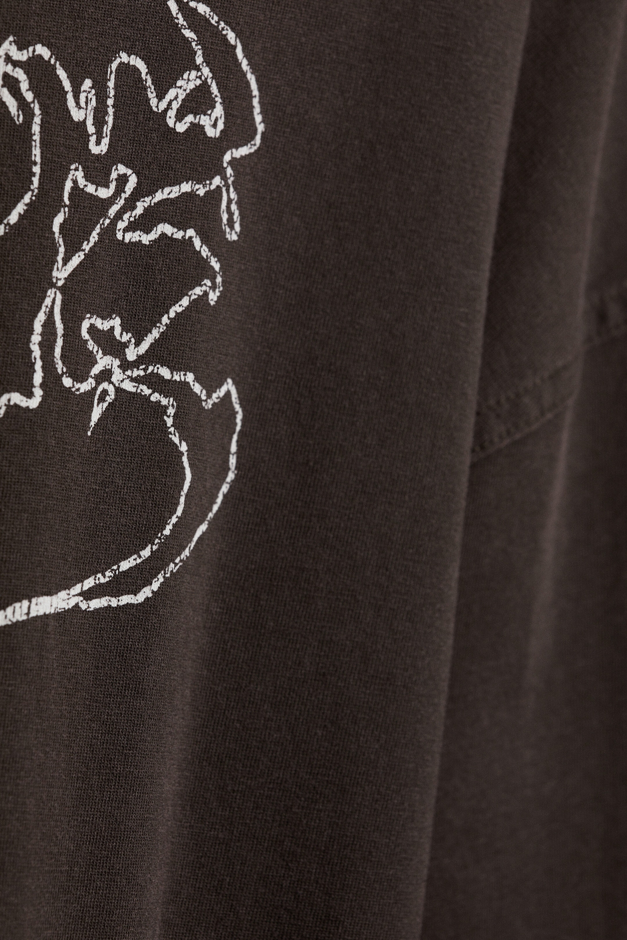 Dark Brown - Oversized Graphic Long-sleeve - 5