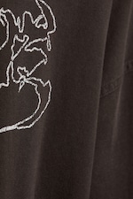 Dark Brown - Oversized Graphic Long-sleeve - 5