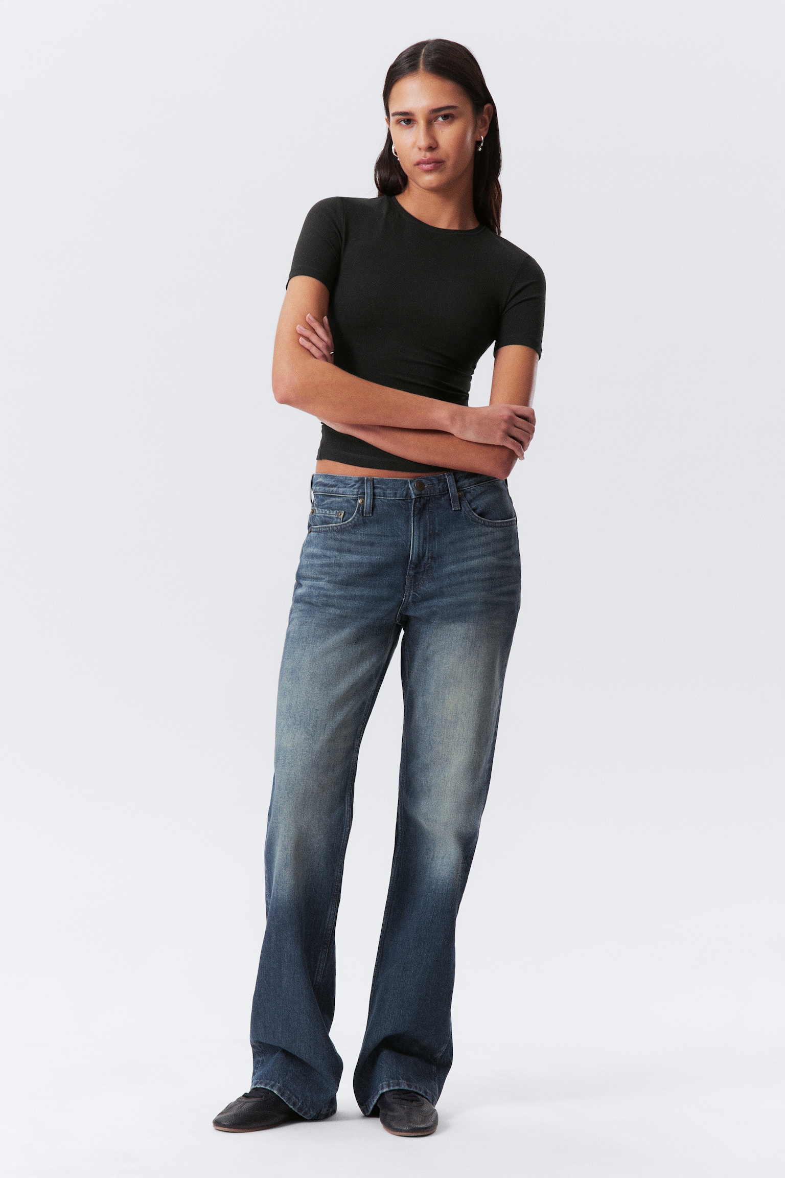 Moon Mid Rise Regular Bootcut Leg Jeans - Deep Cyan - Medium Blue/Seventeen Blue - Albastru mediu/Tuned Negru - Negru/Aeon Blue - Light Blue - 1