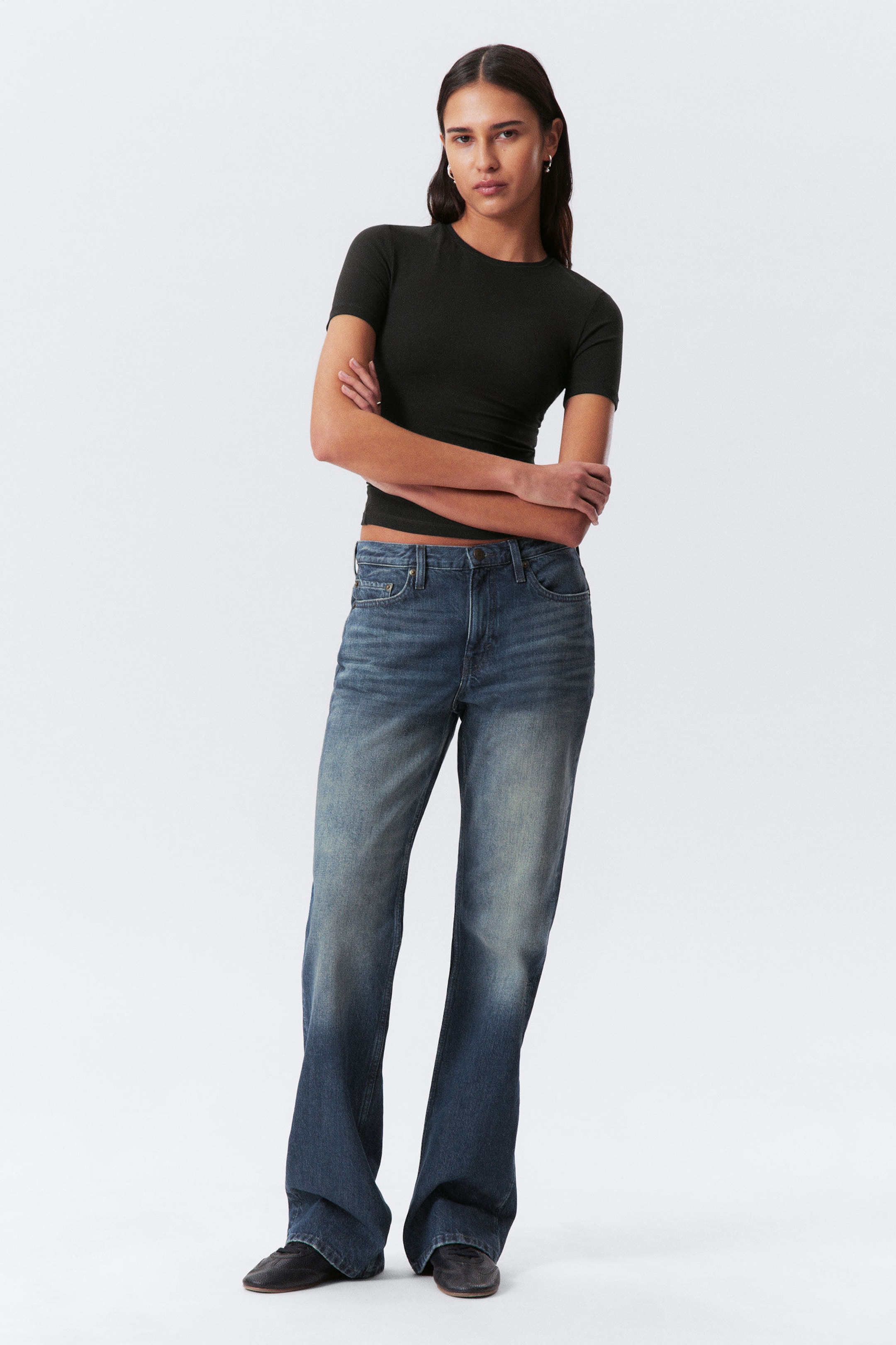 #4C5164 - Moon Mid Rise Regular Bootcut Leg Jeans - 1