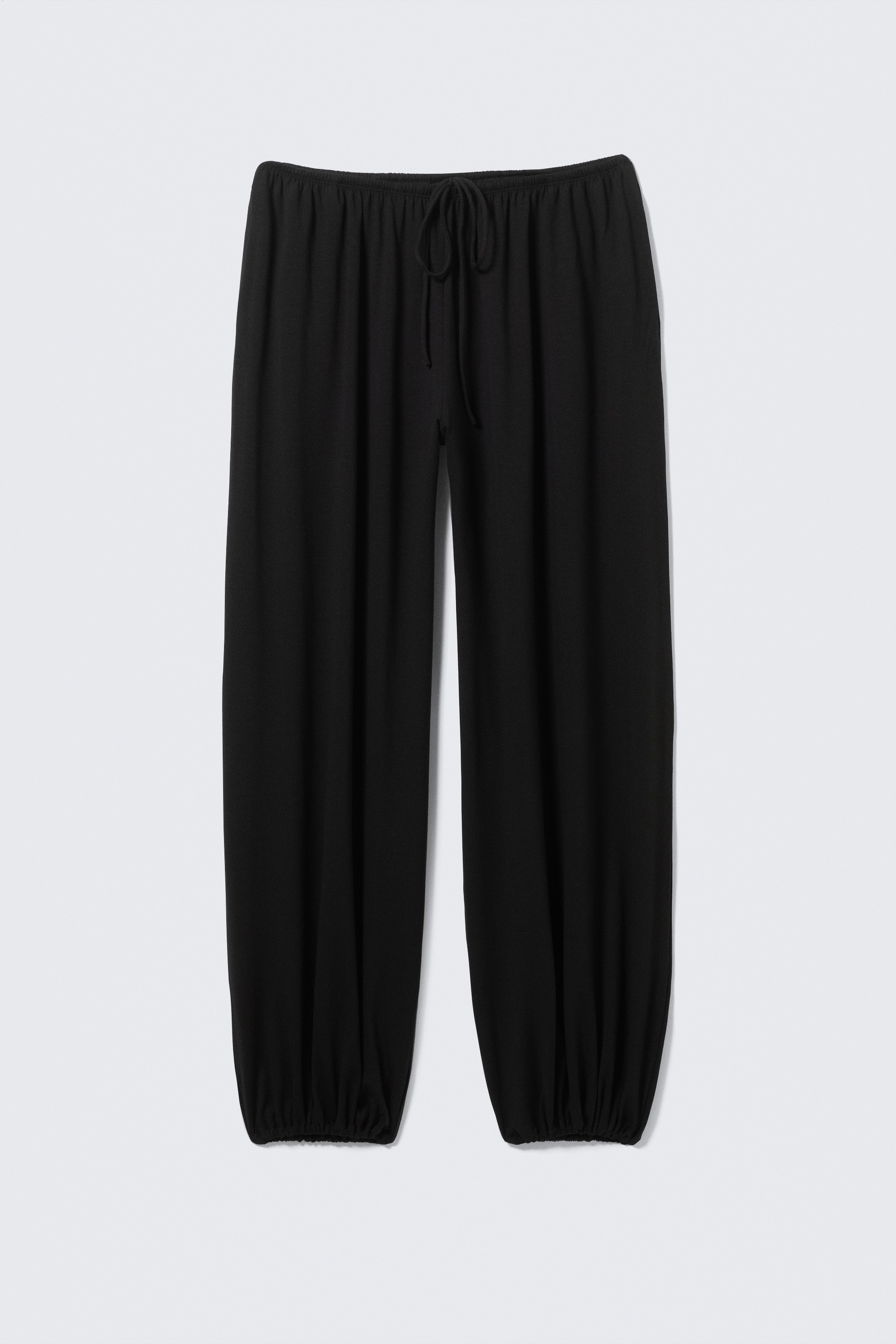 Soft Mid-Rise Balloon Trousers - Black