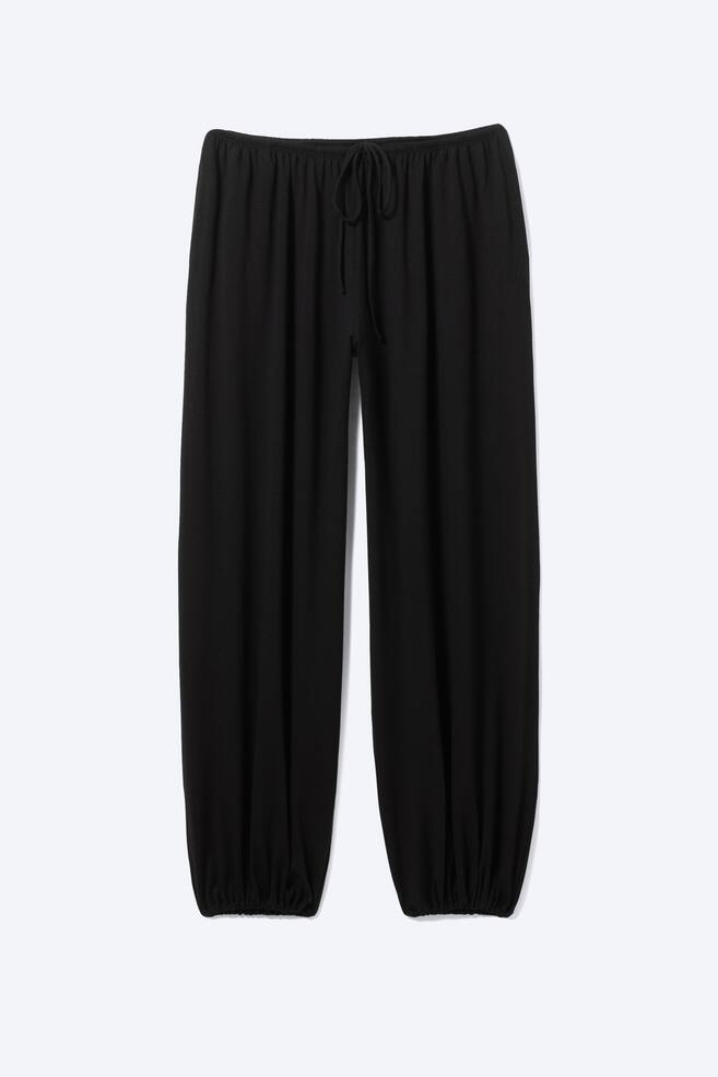 Pantalon bouffant mi-haut doux - Noir/Blanc/Gris chiné/Gris cendré/Marron foncé - 1