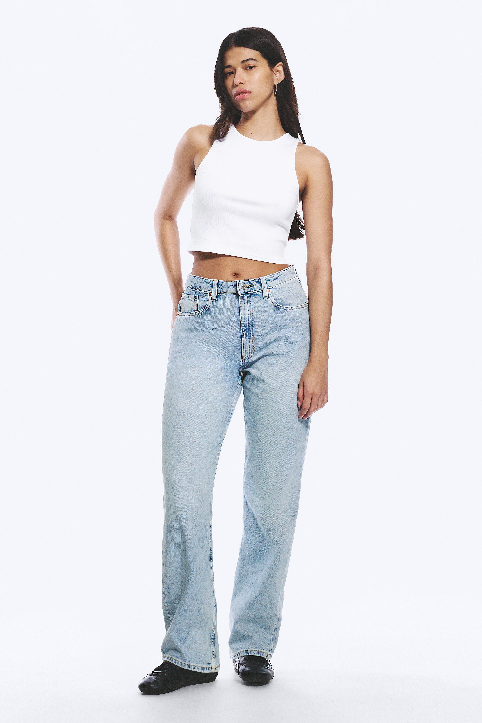 resolute curve high waisted regular straight jeans - Dream Blue