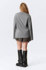 Dusty Grey - Oversized Long Sleeve T-shirt - 2