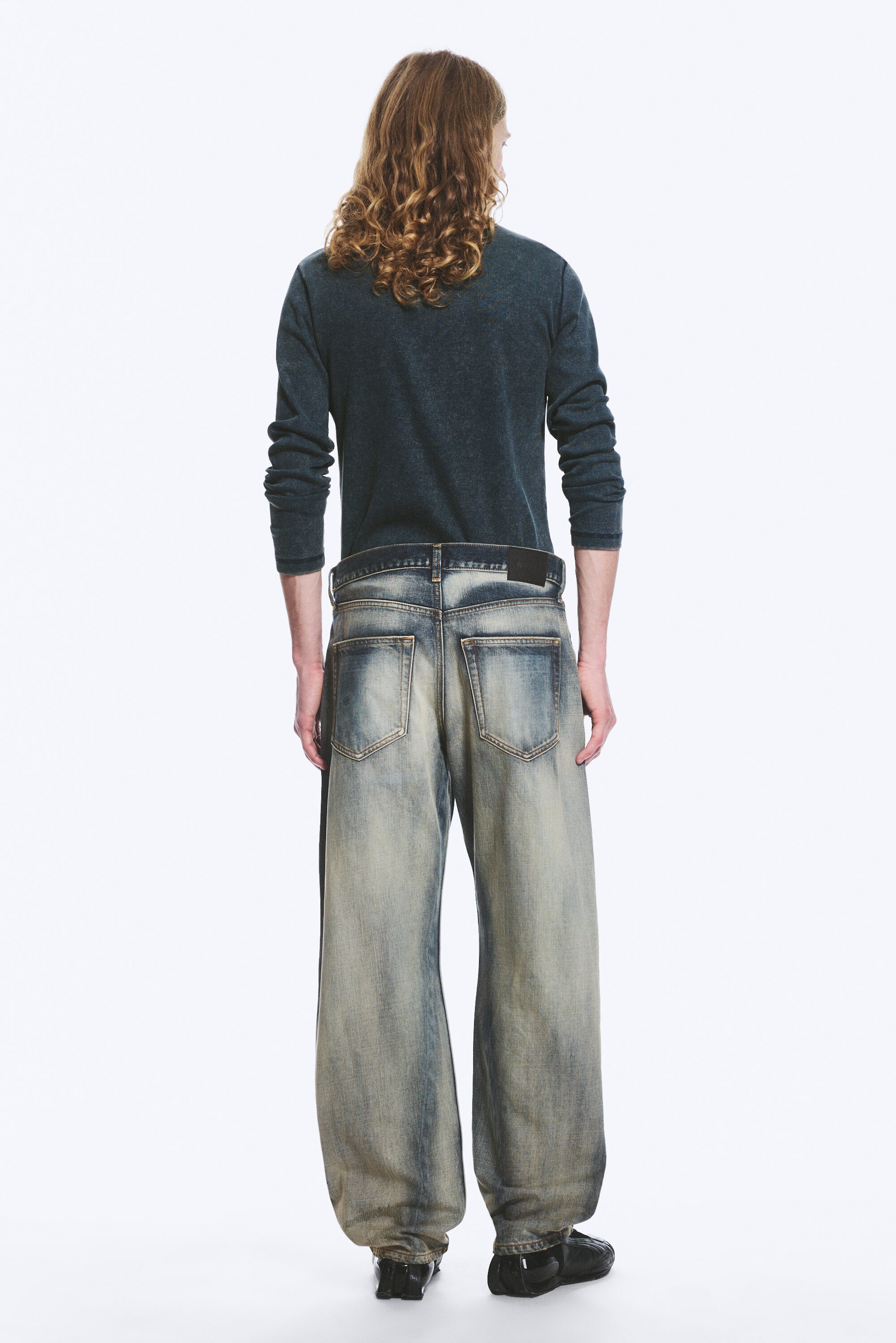 Laser Blue - Bleu moyen - Jean unisexe ample taille mi-haute jambes Barrel Nebula - 4