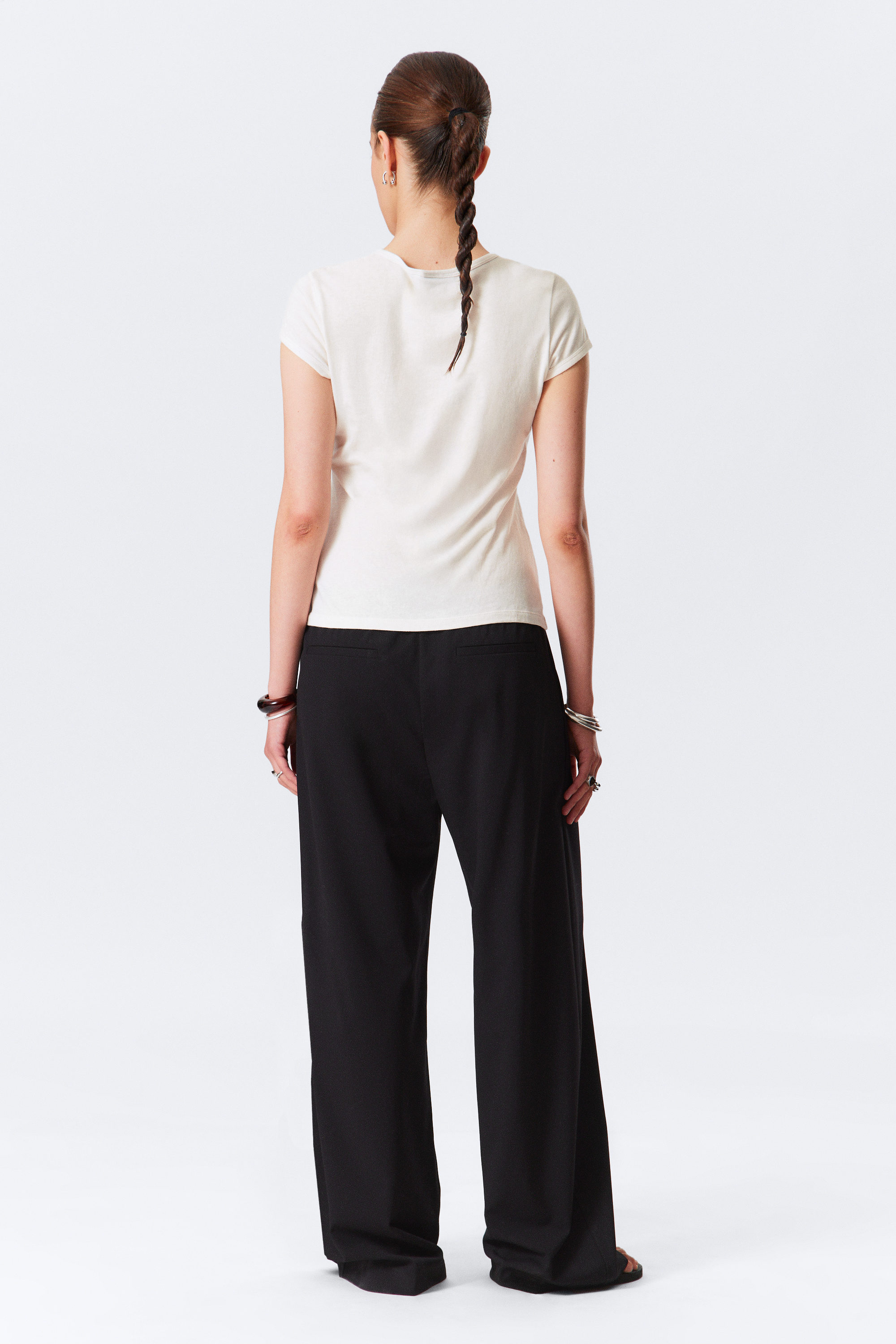 Dusty White - Short Sleeve Fitted T-shirt - 2