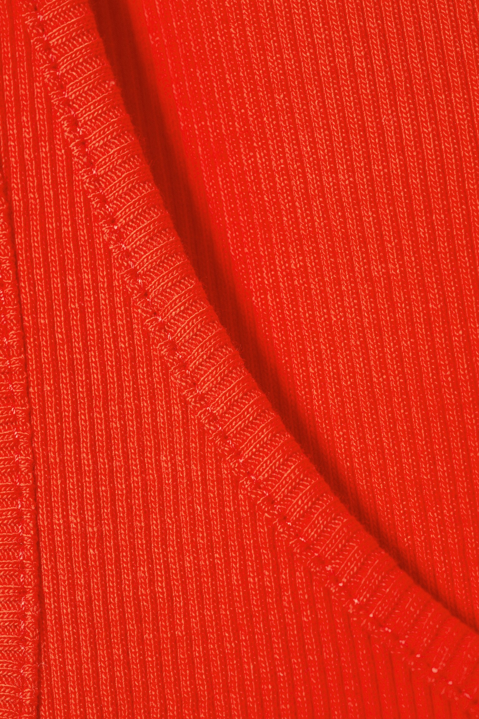 Рипсено потник с овално деколте - Ярко червено/Бял - 5