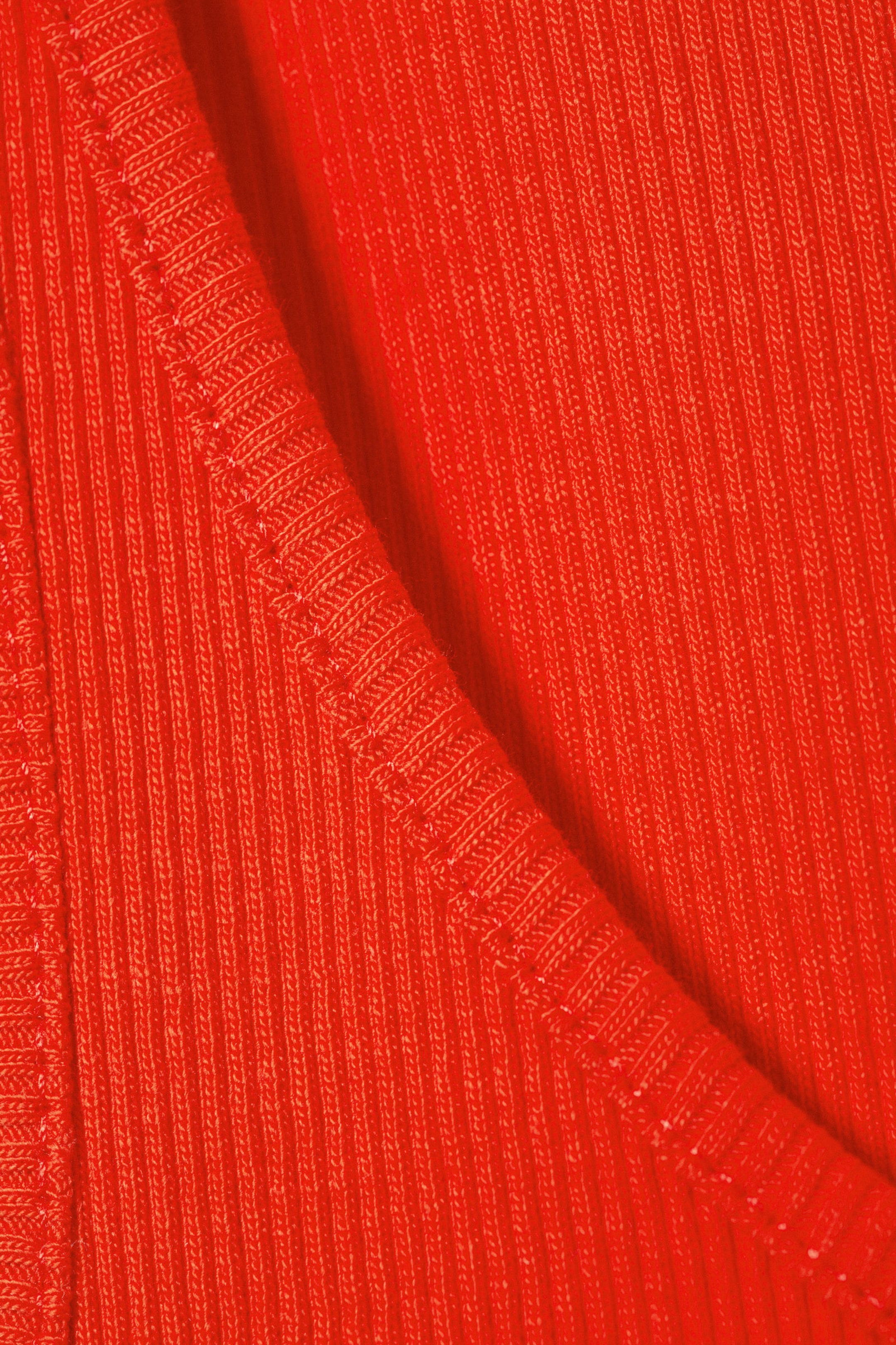 Bright Red - Ribbed Scoop Neck Tank Top - 4
