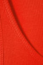 Bright Red - Ribbed Scoop Neck Tank Top - 4