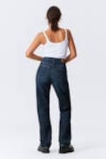 Compact Blue - Dunkelblau - Rowe Super High Waisted Regular Straight Leg Jeans - 3