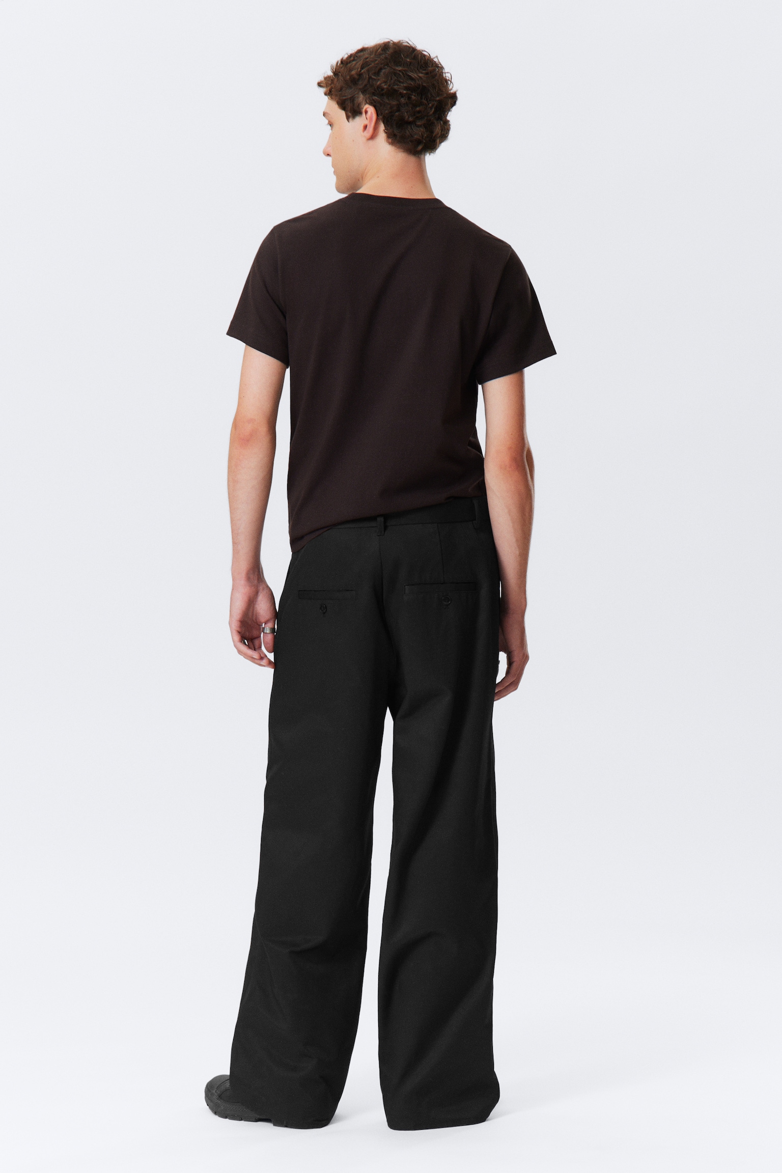 Loose Fit Twill Chino Trousers - Zwart/Donkergrijs - 3
