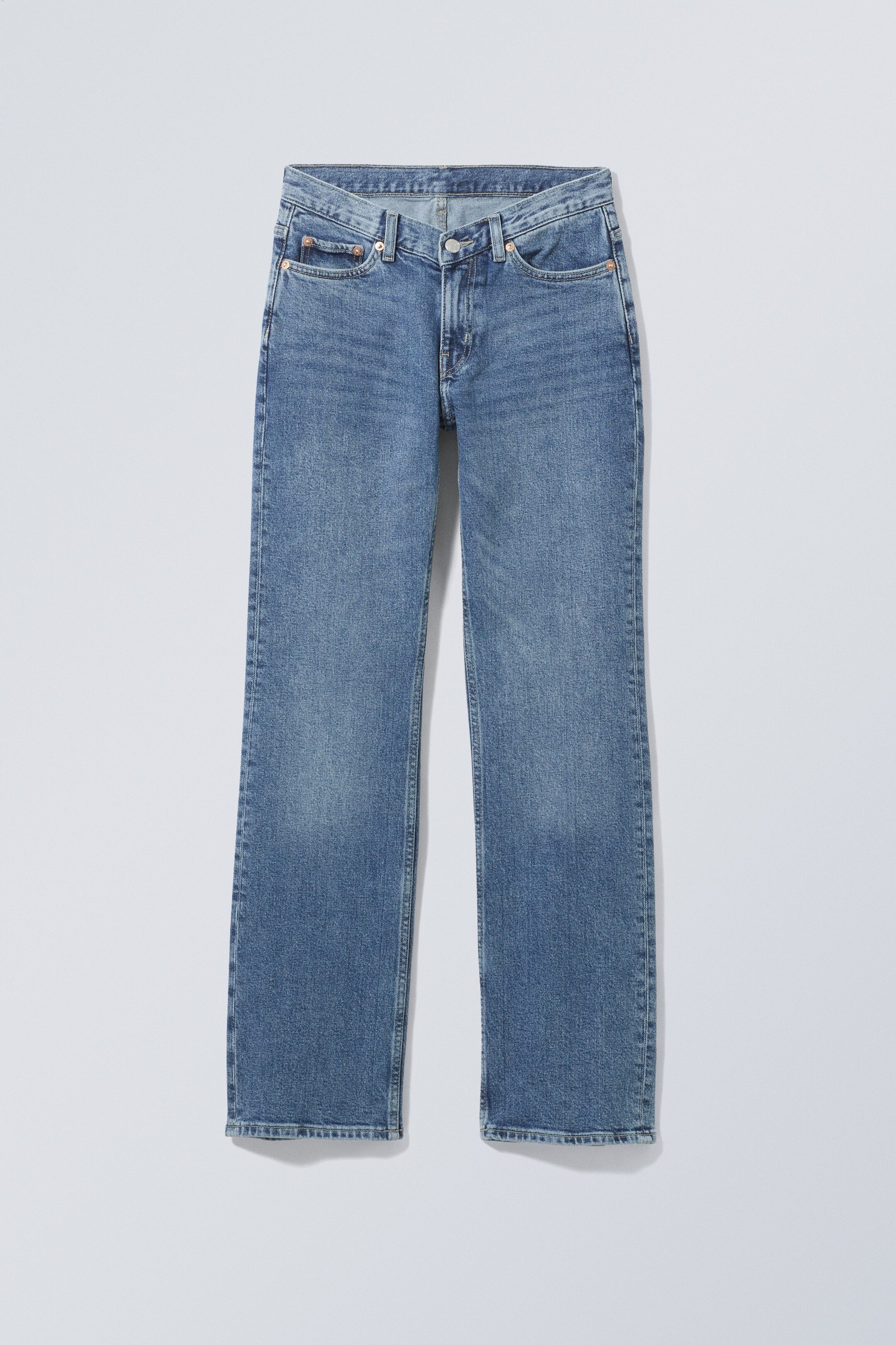Blue Medium Dusty - Twig Mid Slim Straight Jeans - 0