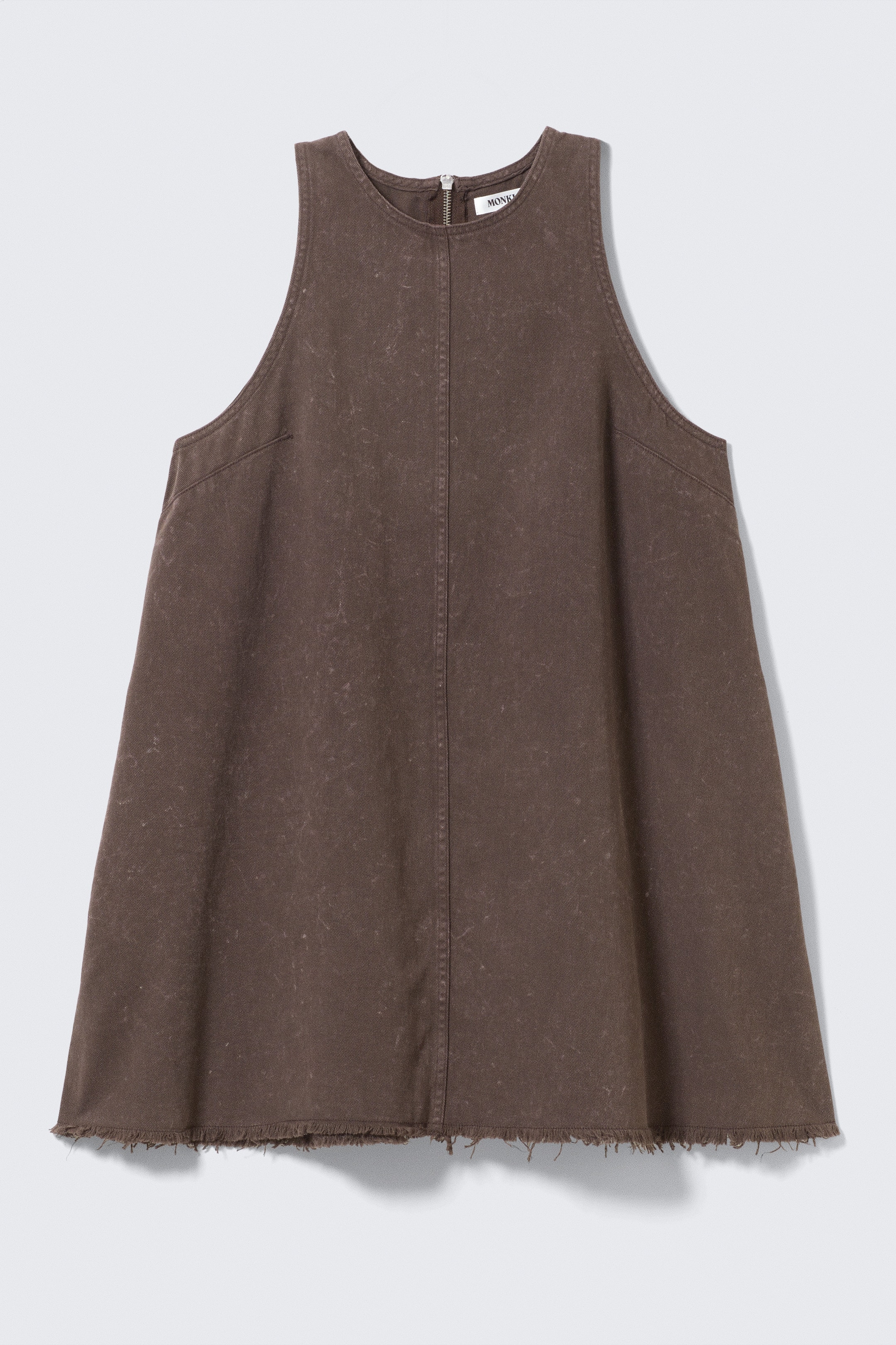 View larger image: Sleeveless Cotton Twill Mini Dress - Washed Dark Brown - Ladies | H&M GB 5