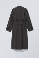 Donkergrijs - Jeremy oversized trenchcoat - 1