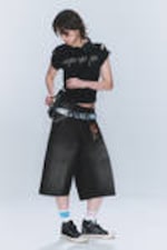 Black Web - Black - Dunno Loose Fit Carpenter Jorts - 3
