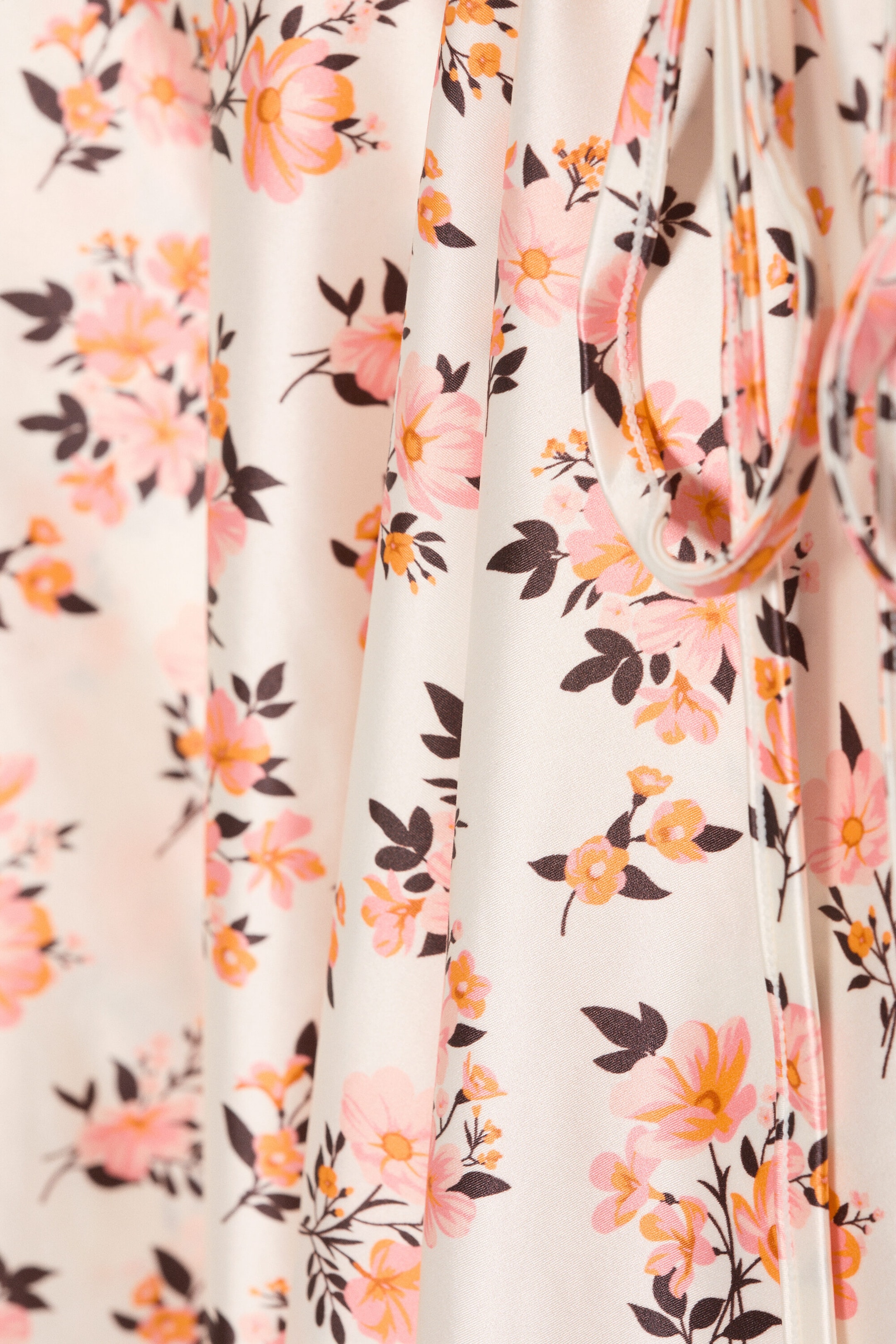 Vit/Rosa - Blommig - Asymmetrisk omlottminikjol - 5