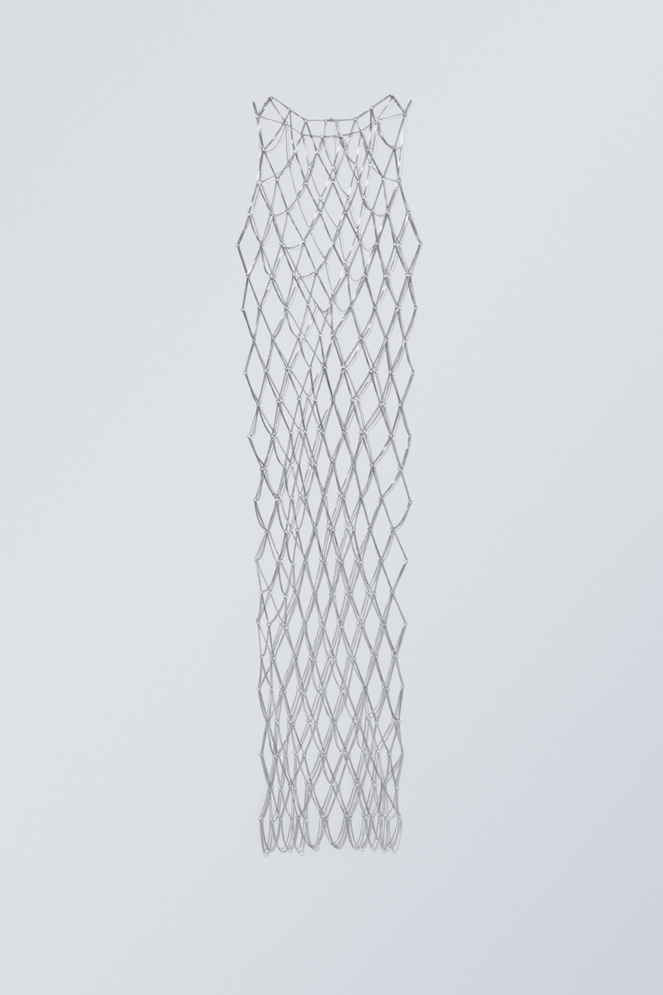 Silver - Metal Chain Link Dress - 0