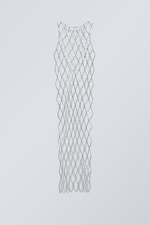 Silver - Metal Chain Link Dress - 0
