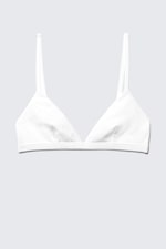 White - Soft Triangle Cotton Bra - 0