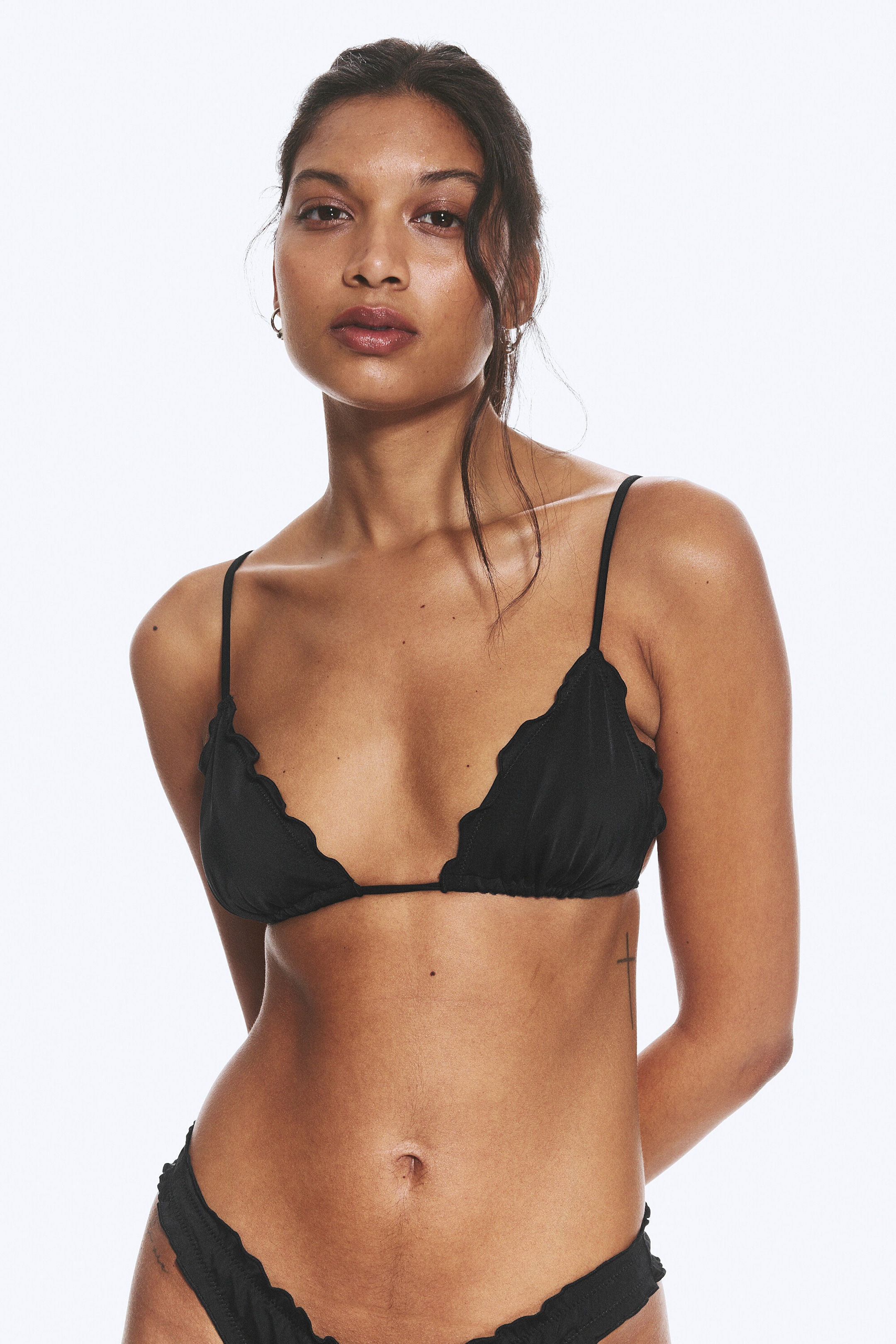 Black - Frill Bikini Top - 1