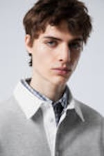 Grey Melange - Long-Sleeved Rugby Shirt - 1