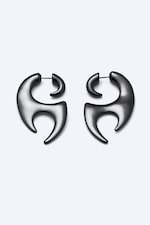Dark Grey - Asymmetrical statement earrings - 0