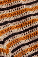 Randig Orange - Stickade minishorts - 4