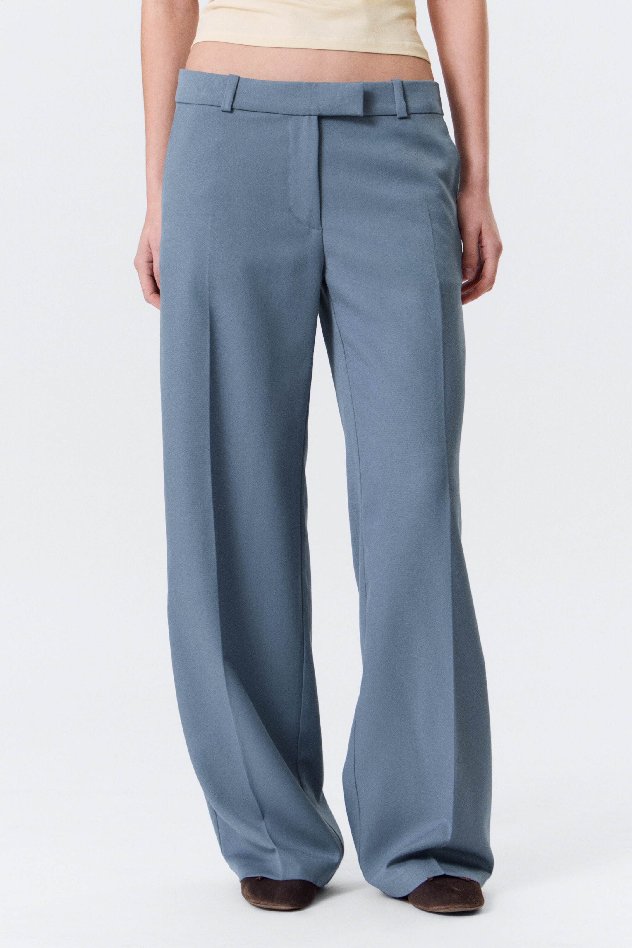 Dusty Blue - Low Rise Suiting Trousers - 1