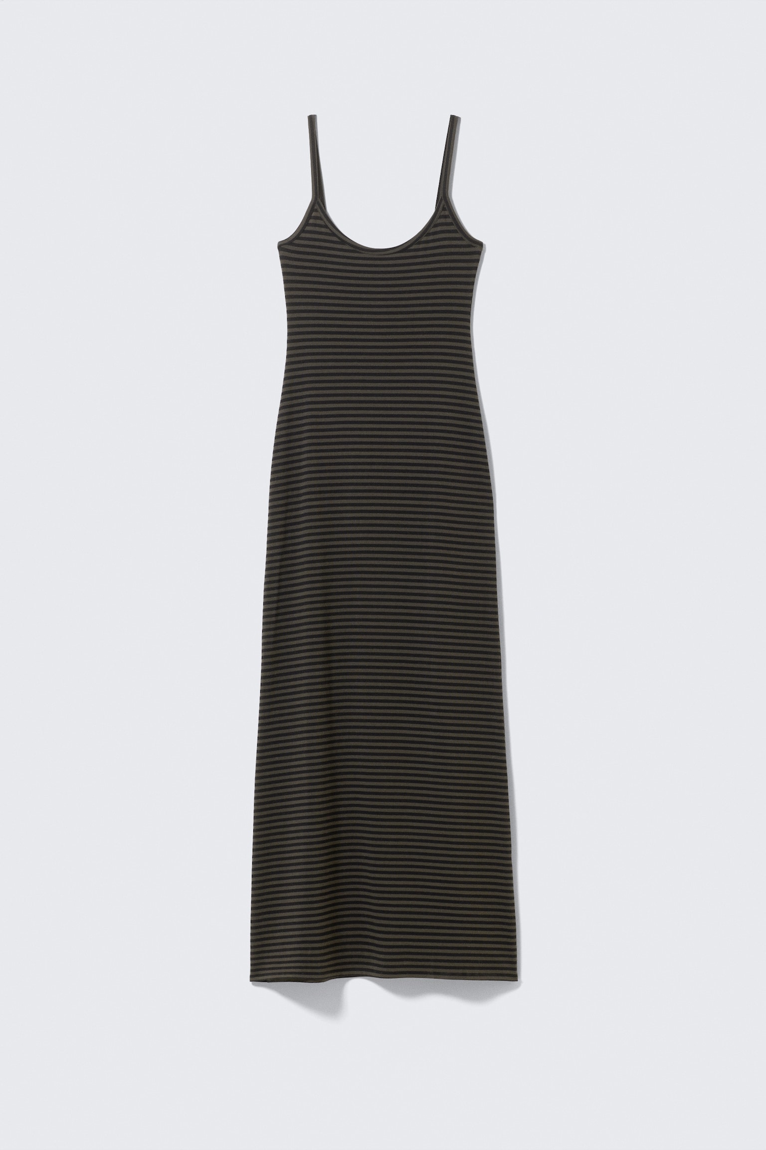 Smooth Strap Maxi Dress - Dark Mole & Black Stripes/Off-black - 2