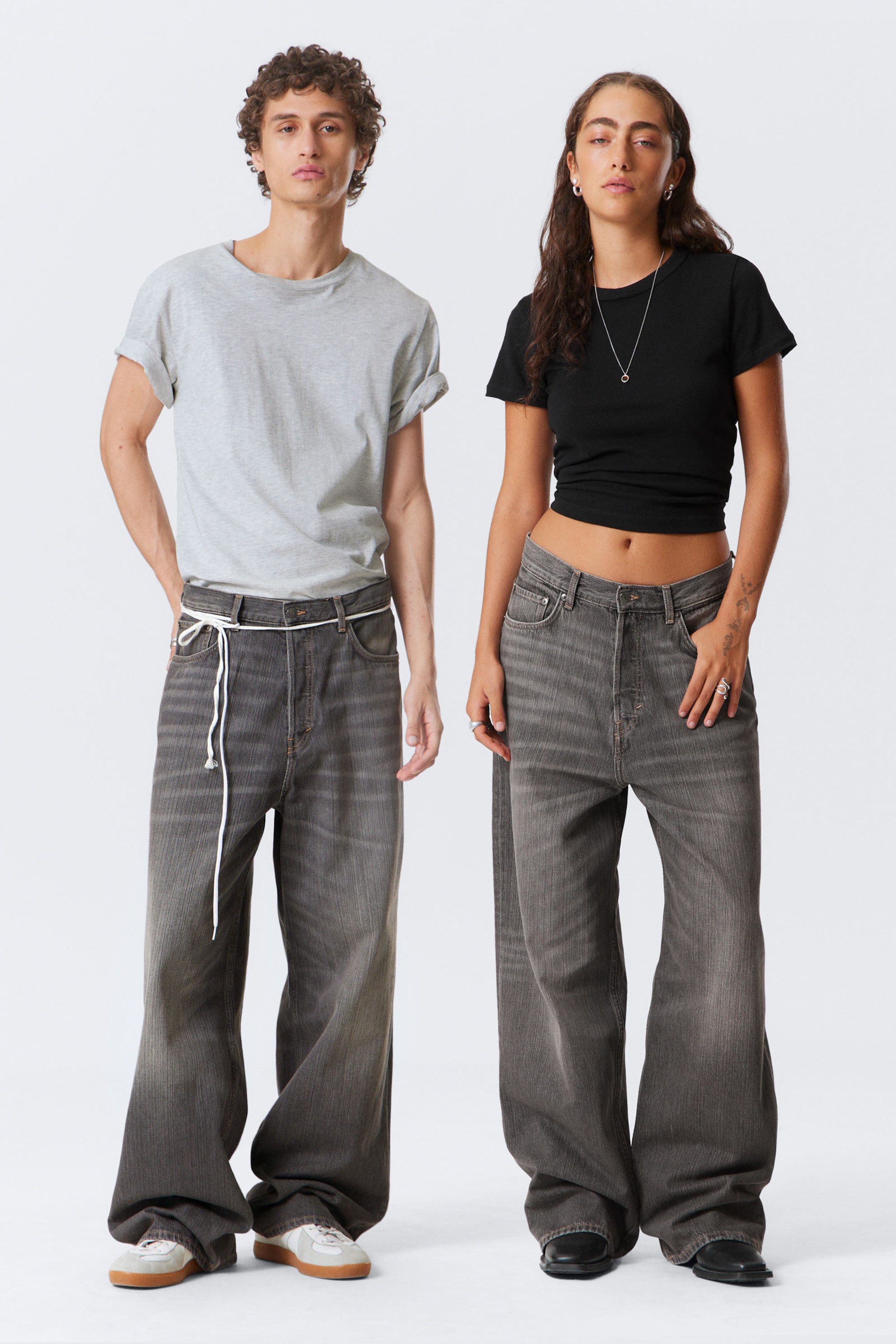 #5B5C5F - Astro Loose Baggy Leg Jeans - 1
