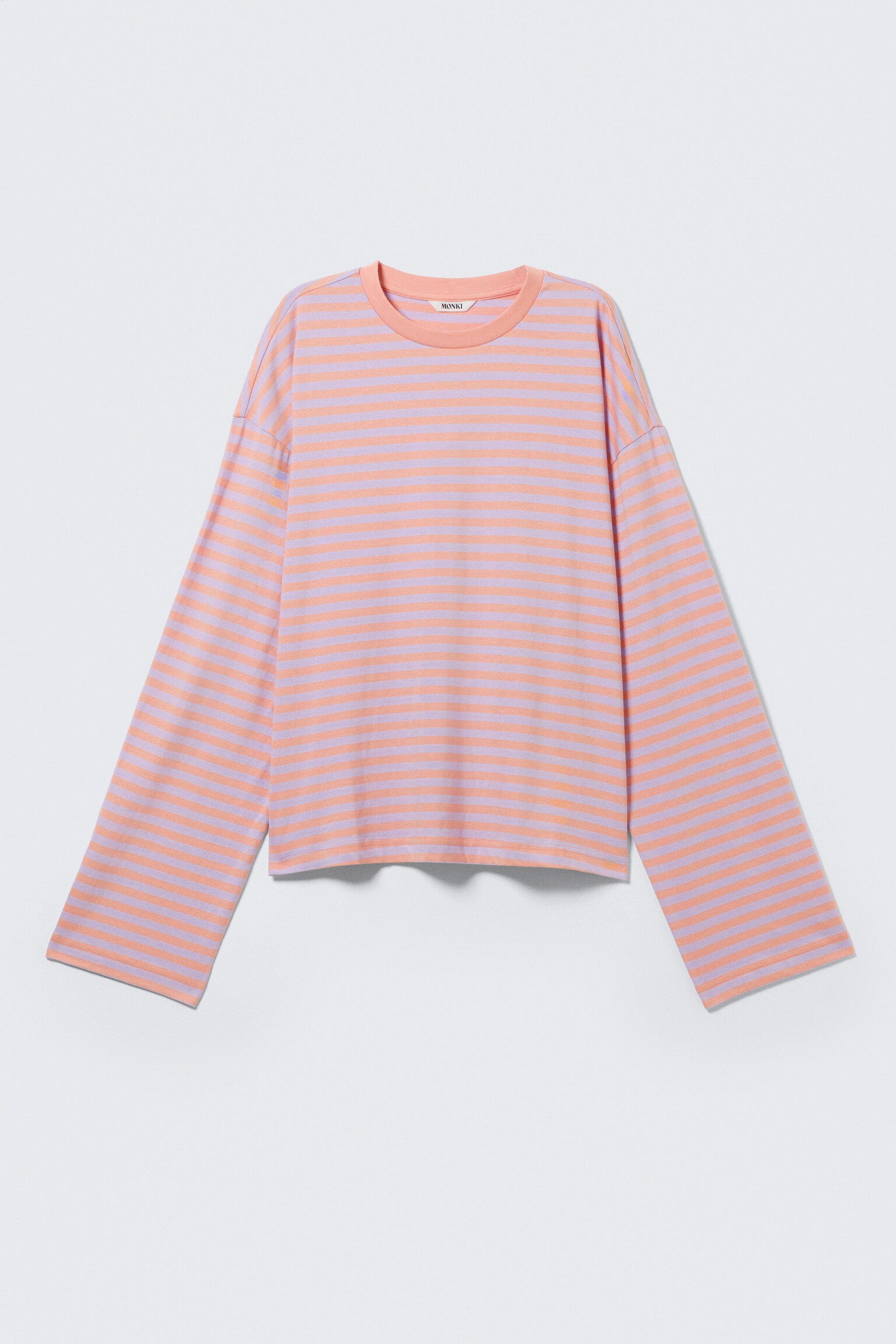 Longsleeve-Shirt aus Baumwolle - Koralle/Lila gestreift/Blau/braun gestreift/Gestreiftes Türkis/Staubweiß - Braune Streifen/Rot & pink gestreift - 2