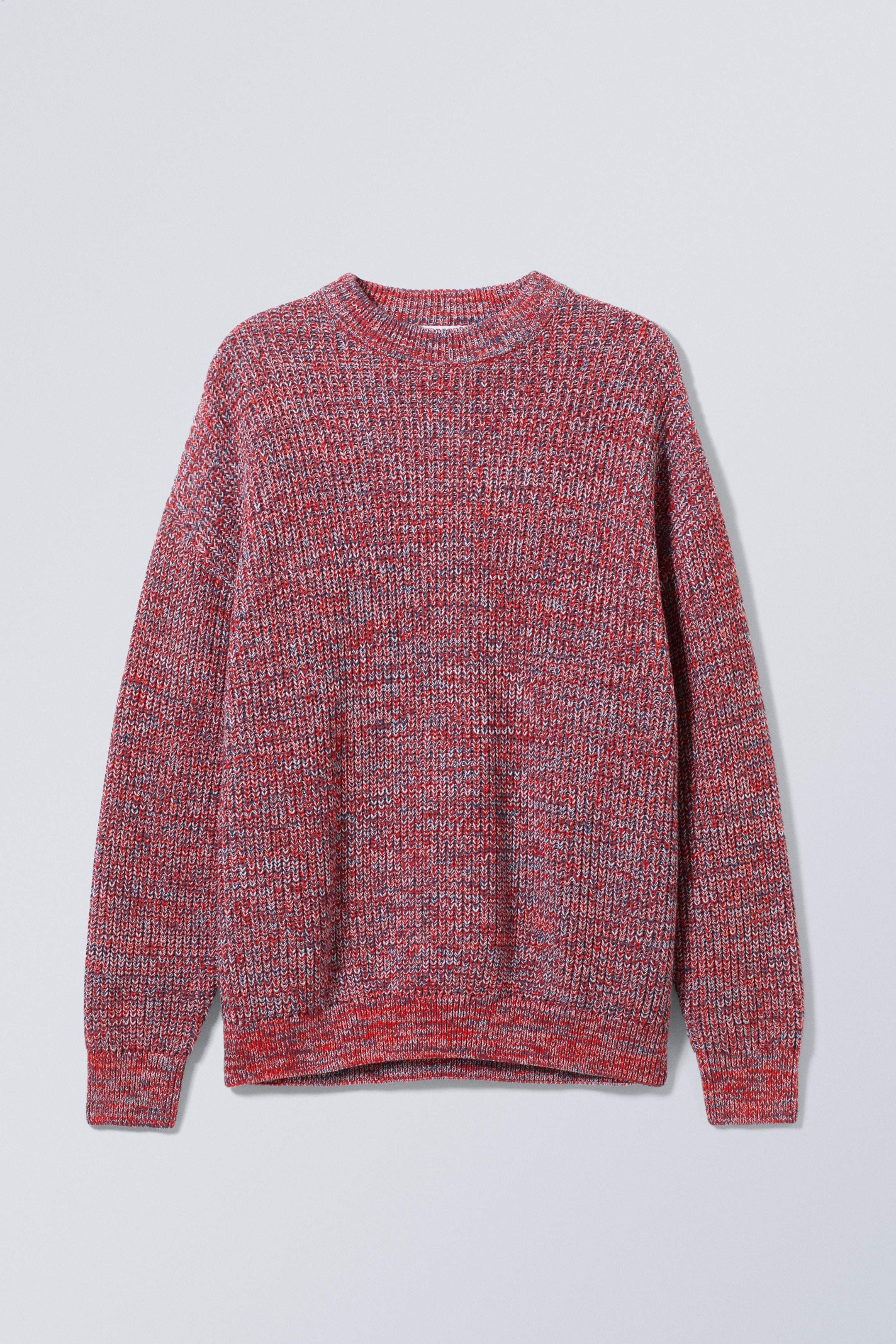 Red Melange - John Oversized Space Dye Sweater - 0