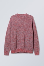 Red Melange - John Oversized Space Dye Sweater - 0