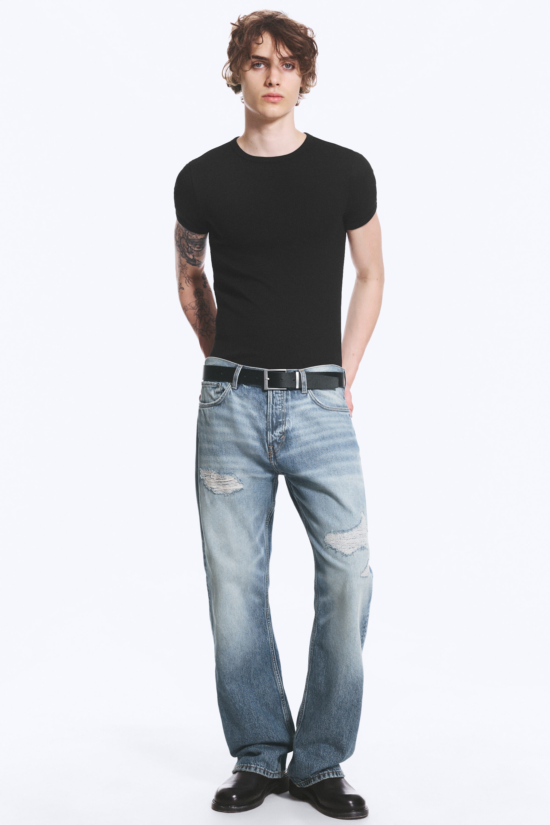 Blue Repair - Medium Blue - SPACE MID WAIST RELAXED STRAIGHT JEANS - 0