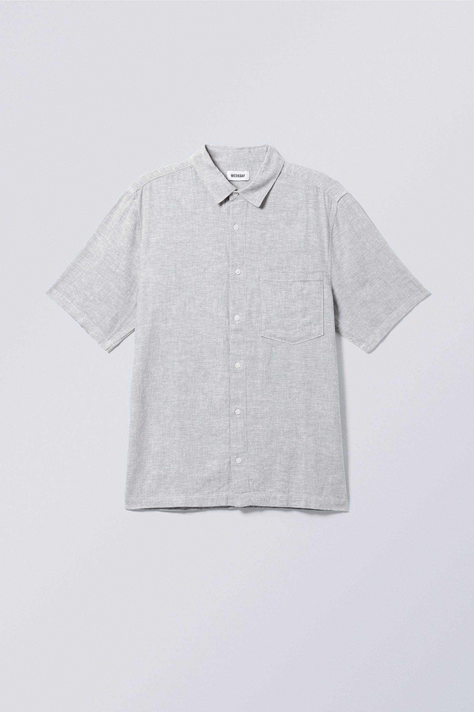 textured short-sleeved resort shirt - Khaki Green & White