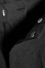 Black Melange - Pleated Relaxed Suiting Trousers - 1
