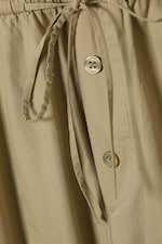 Light Khaki Green - Low Rise Ruched Drawstring Trousers - 5