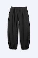 Schwarz - Ballonhose aus Baumwolle - 4