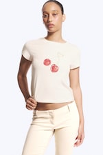 Ljusbeige - Cherry - ROSABEL PRINTAD BABY TEE - 0