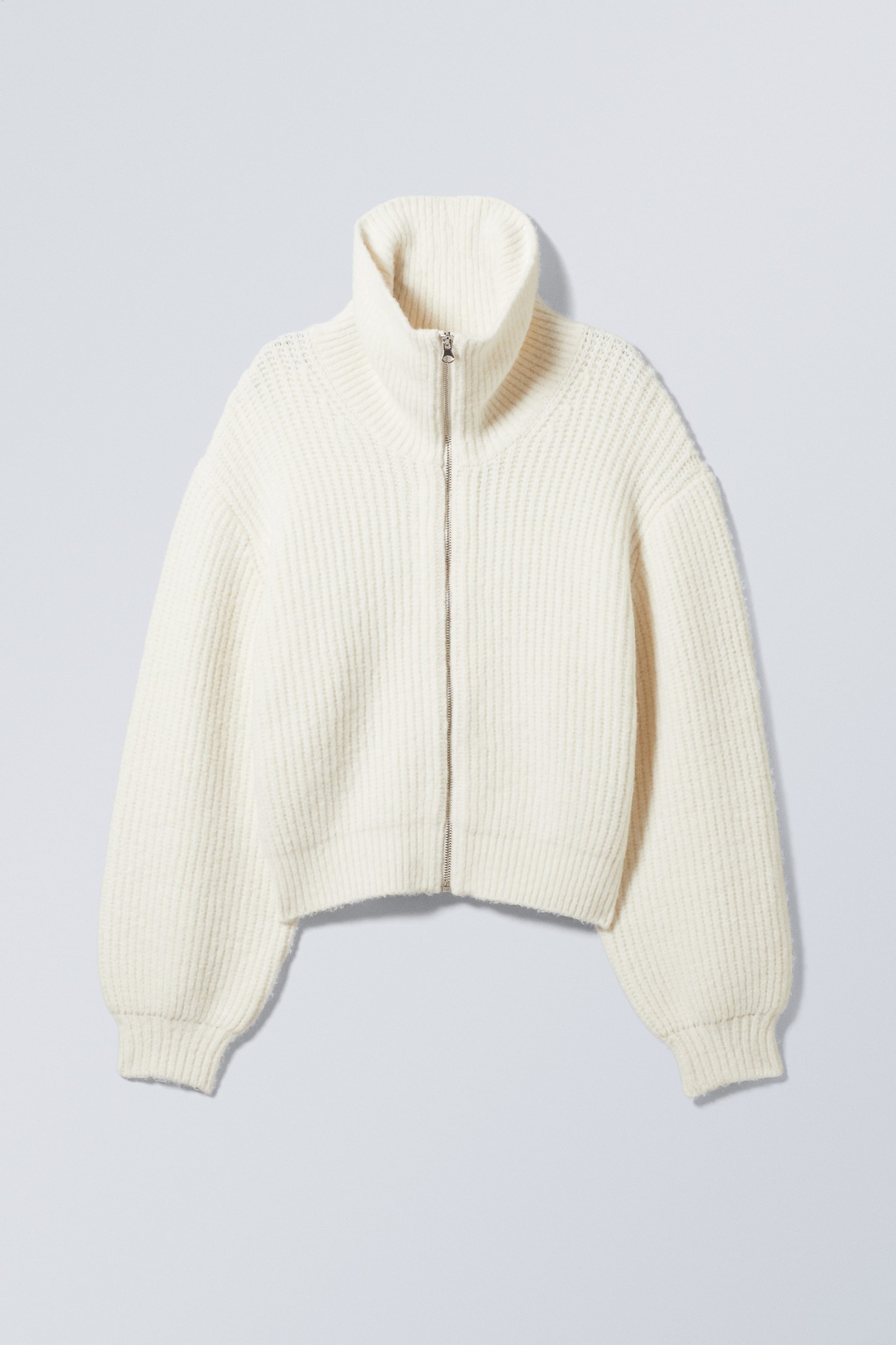 Cremeweiß - Strickjacke Brielle mit Reißverschluss - 0