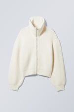 Cremeweiß - Strickjacke Brielle mit Reißverschluss - 0
