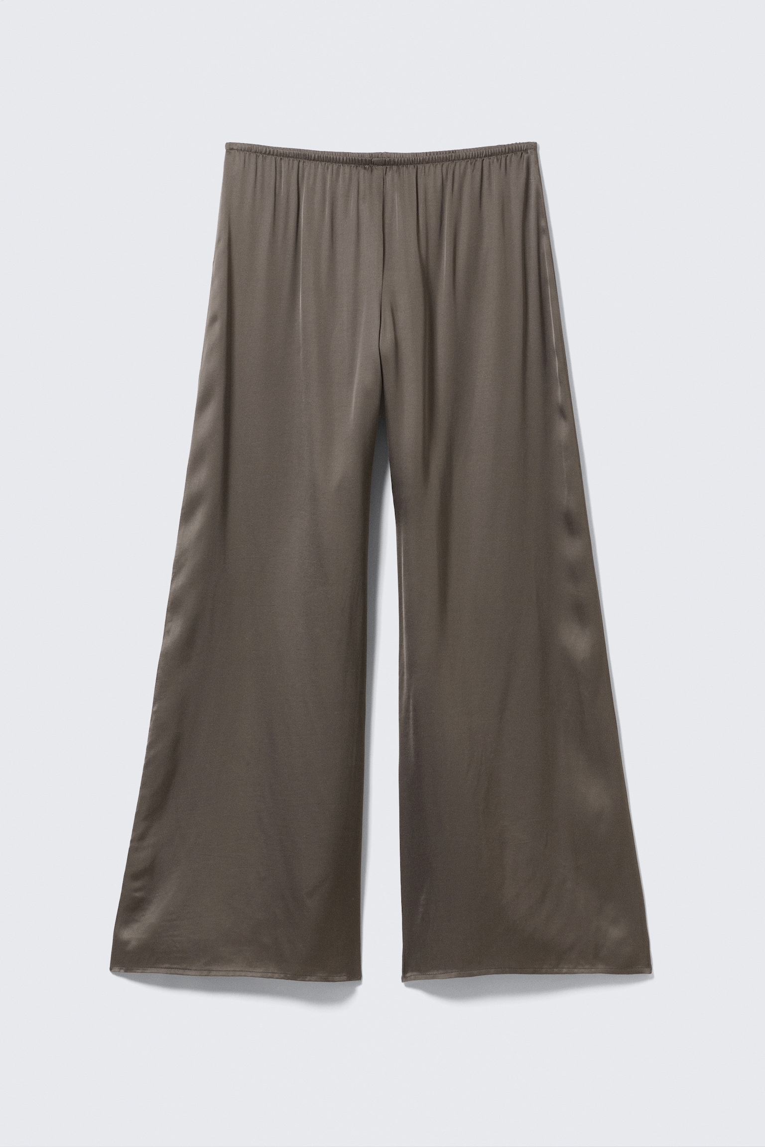 Pantaloni wide leg drappeggiati in raso - Talpa scuro/Grigio scuro