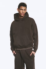 Washed Dark Brown - Loose Fit Hoodie - 2