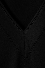 Schwarz - Schmales Top mit V-Ausschnitt und Flared-Ärmeln - 1